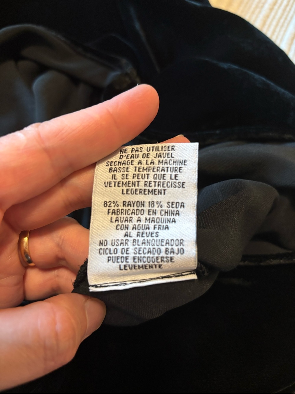 Vintage Black Velvet Drop Waist Rayon Silk Dress M - Picture 6 of 6